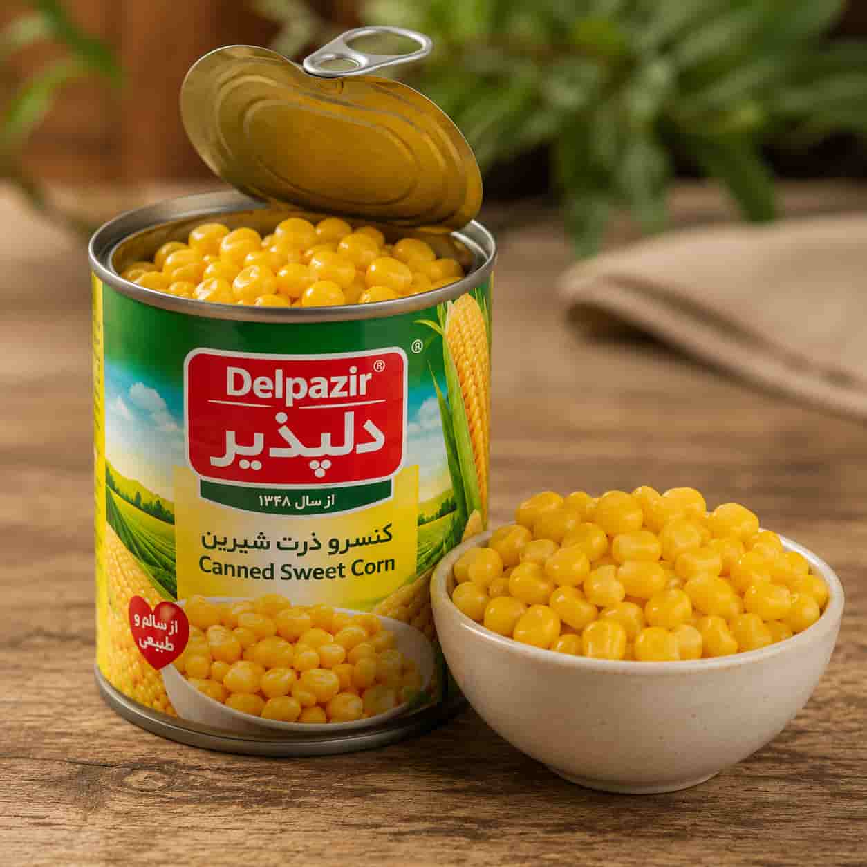 تصویر 1 از کنسرو ذرت دلپذیر تهیه شده از دانه های مرغوب